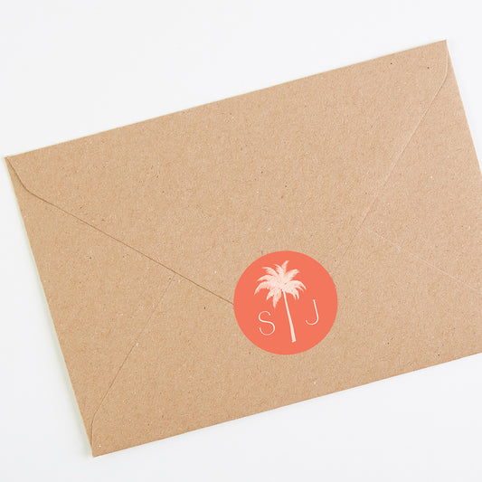 Palm Beach Envelope Wedding Sticker