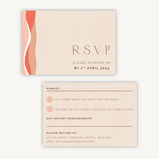 Palm Beach Wedding Invitation RSVP Card