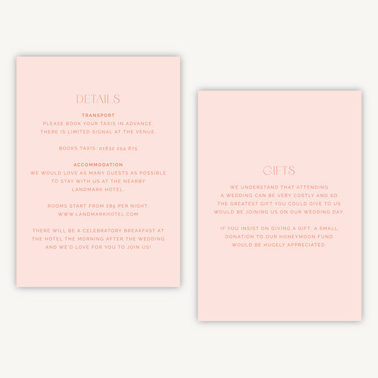 Palm Beach Wedding Invitation Details Card