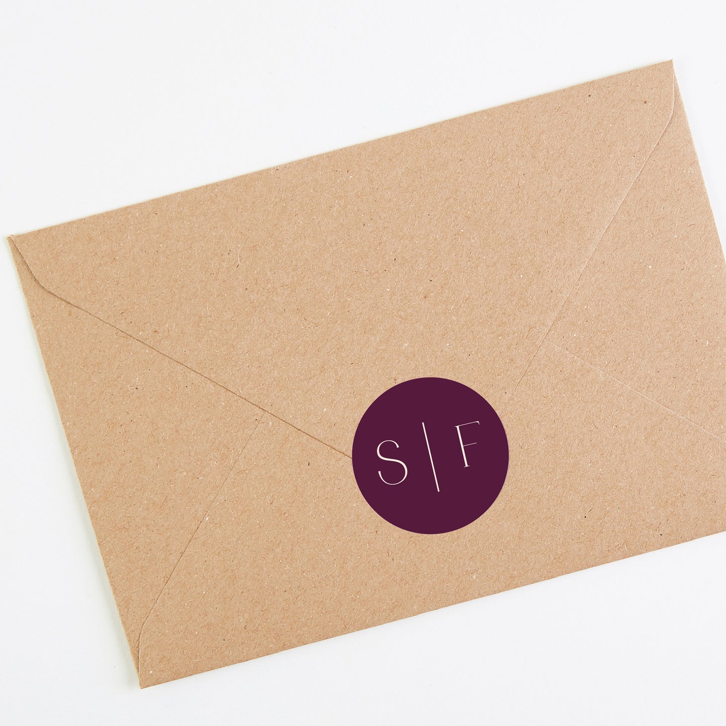 Magenta Modern Script Envelope Wedding Sticker