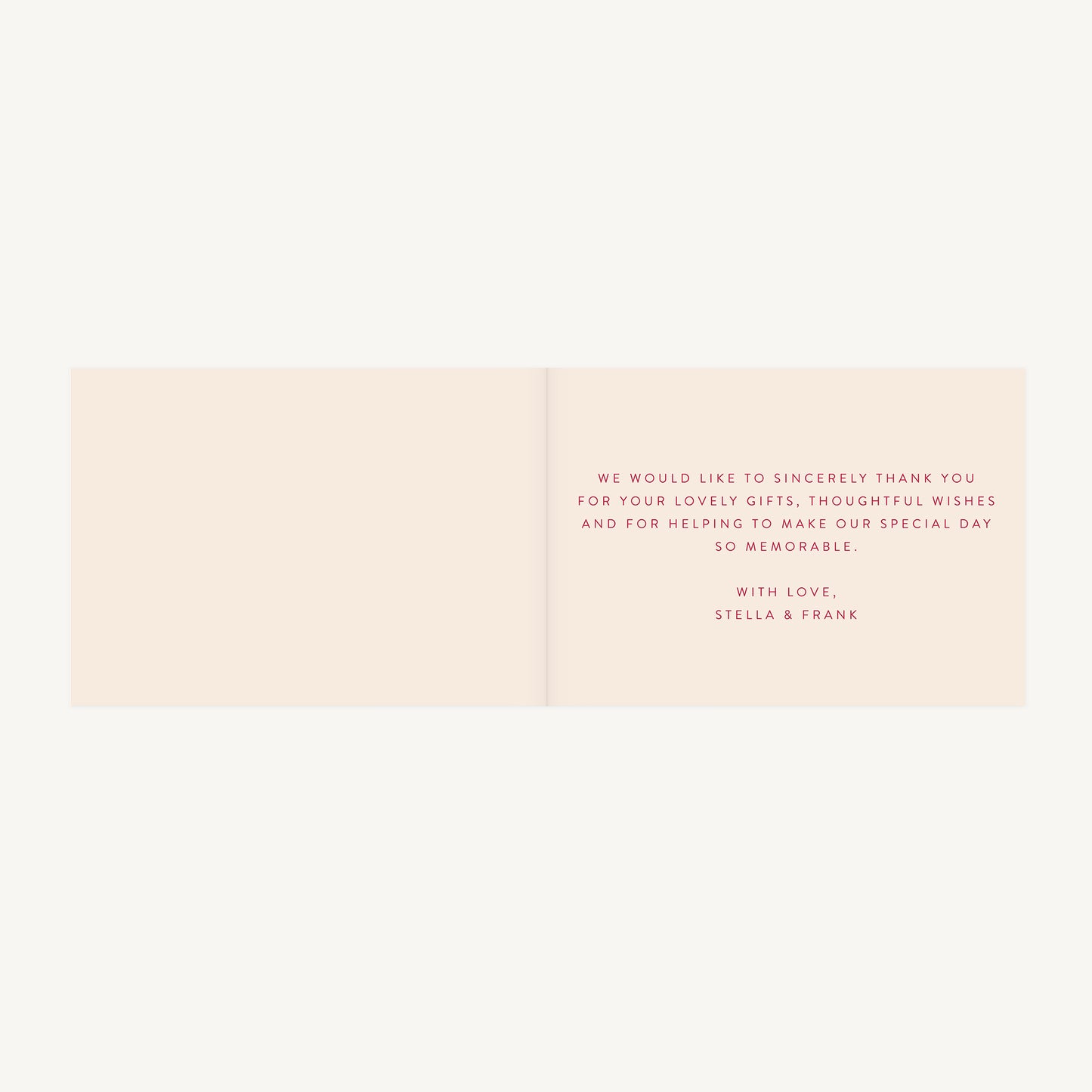 Magenta Modern Script Wedding Thank You Card Folded