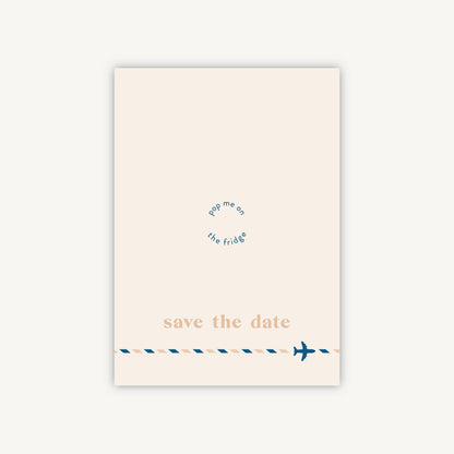 Muted Travel Wooden Magnet Wedding Save the Date