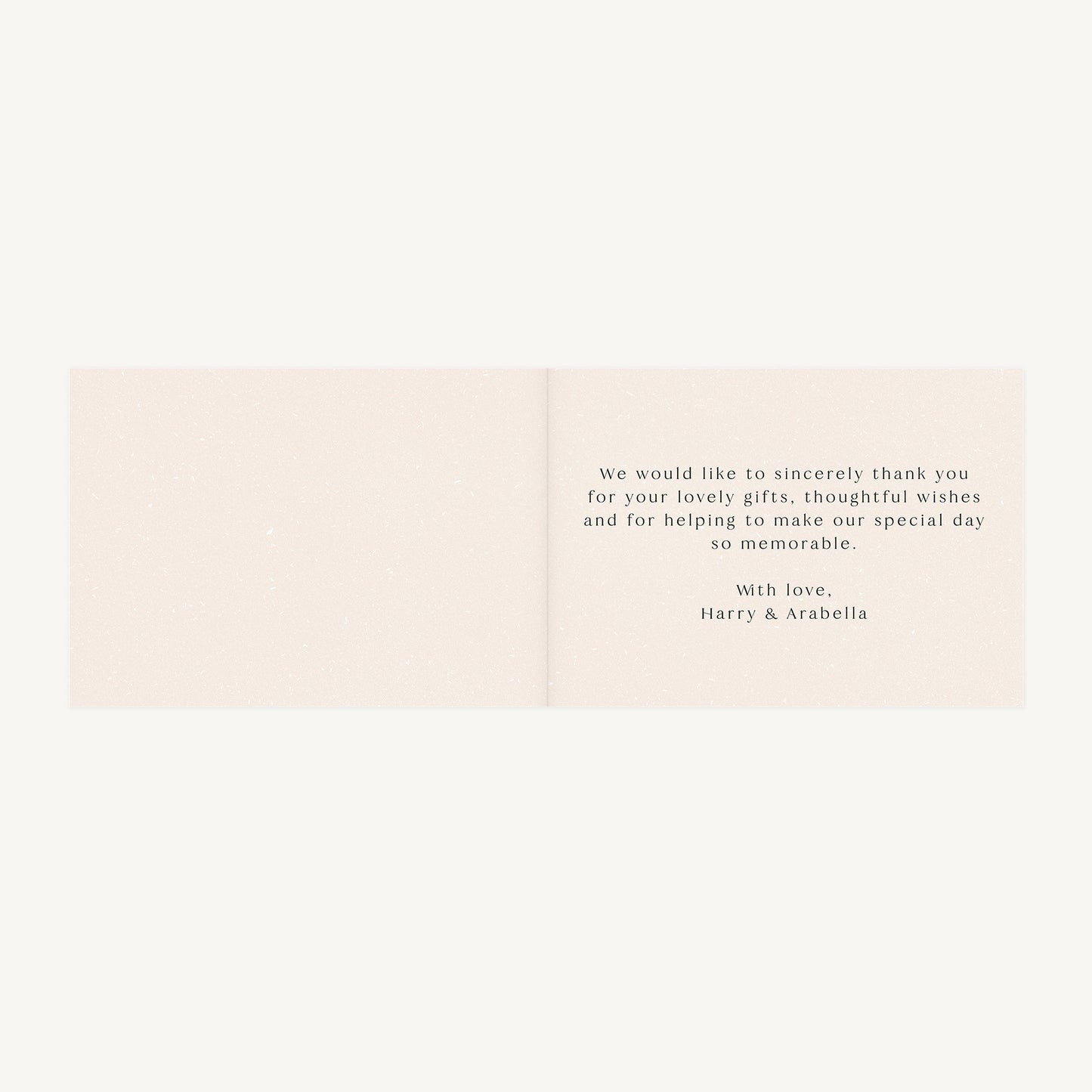 Winter Christmas Wedding Thank You Card Folded