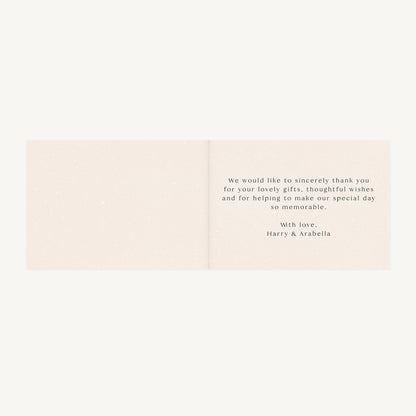 Winter Christmas Wedding Thank You Card Folded