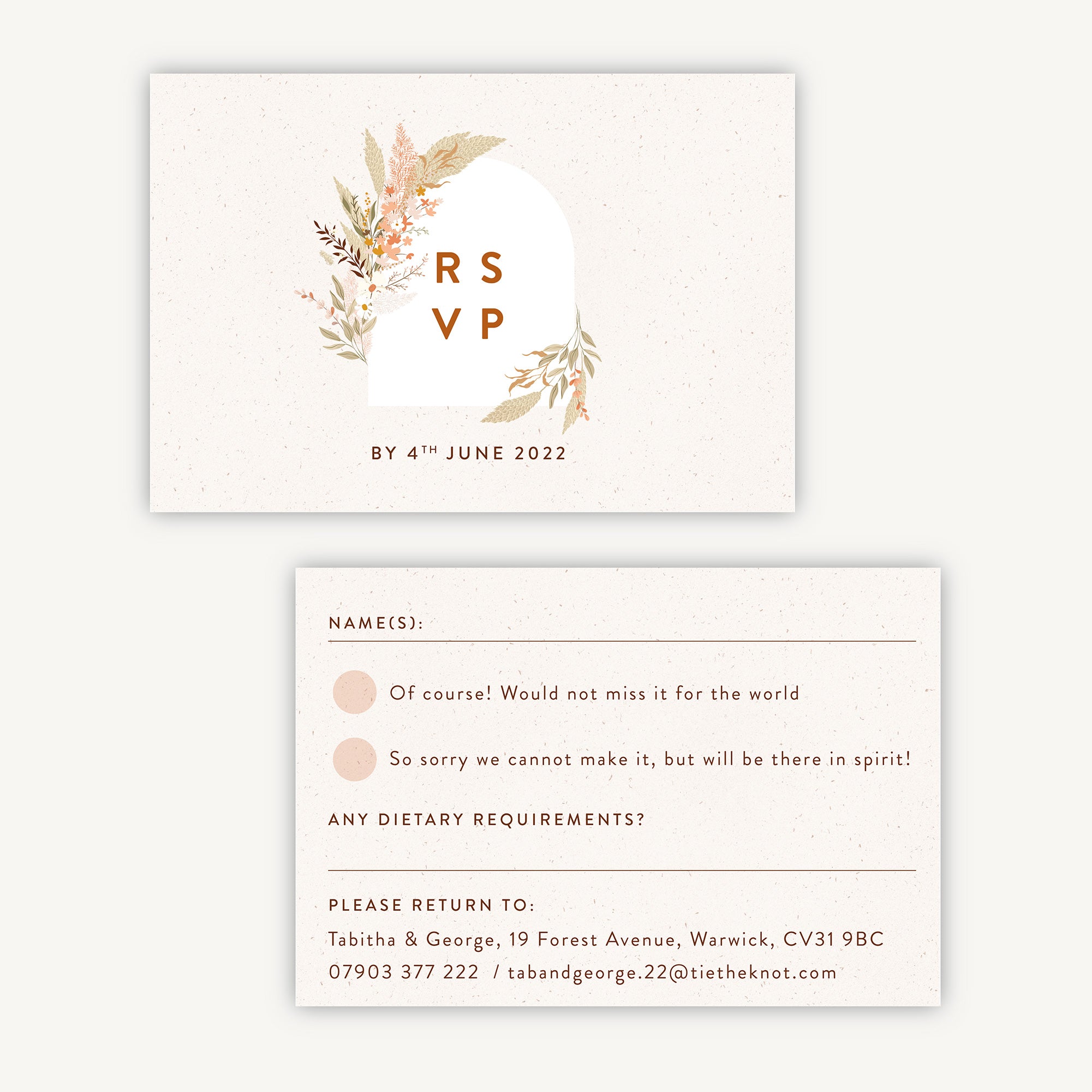 Modern Boho RSVP Card