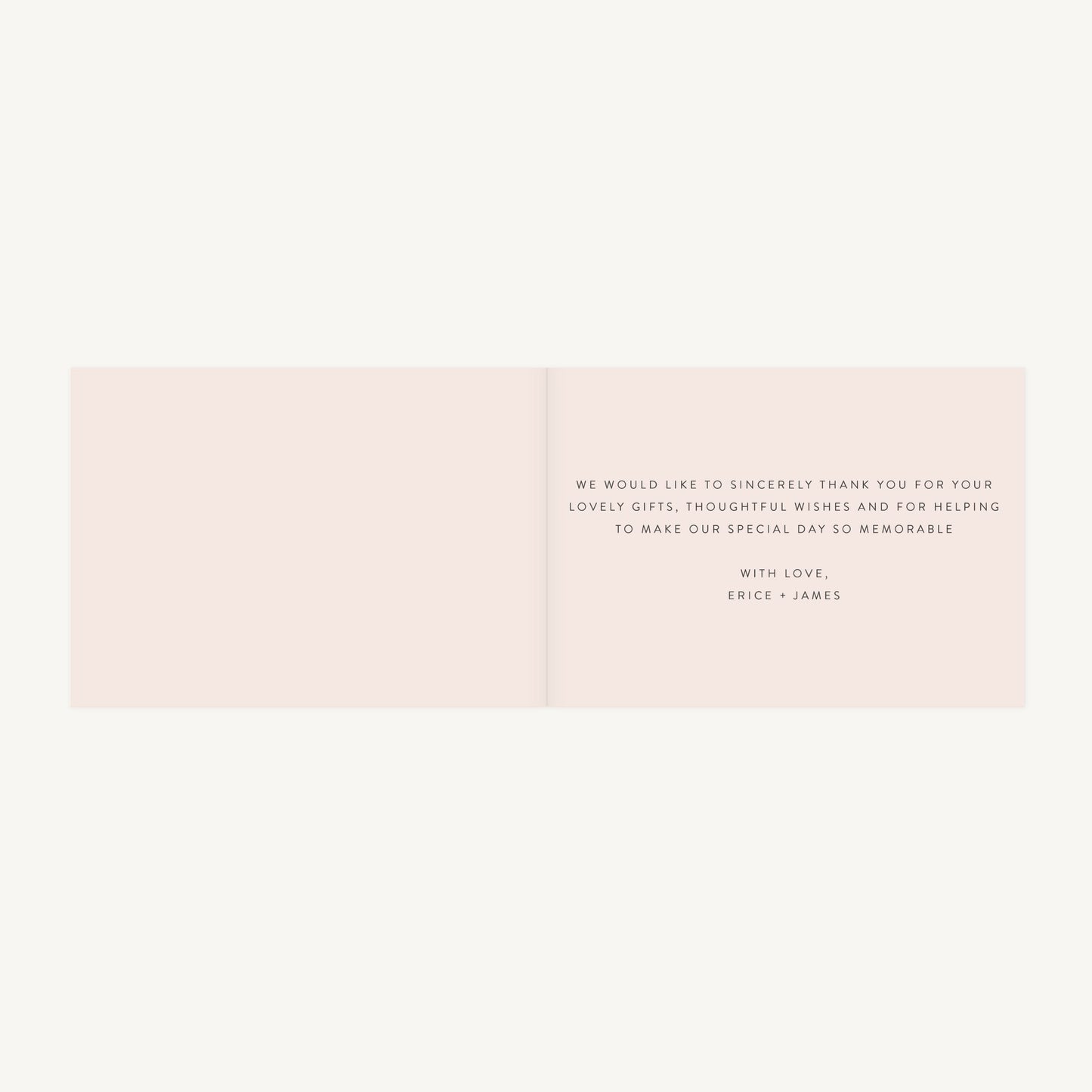 Minimal Script Wedding Thank You Card Folded