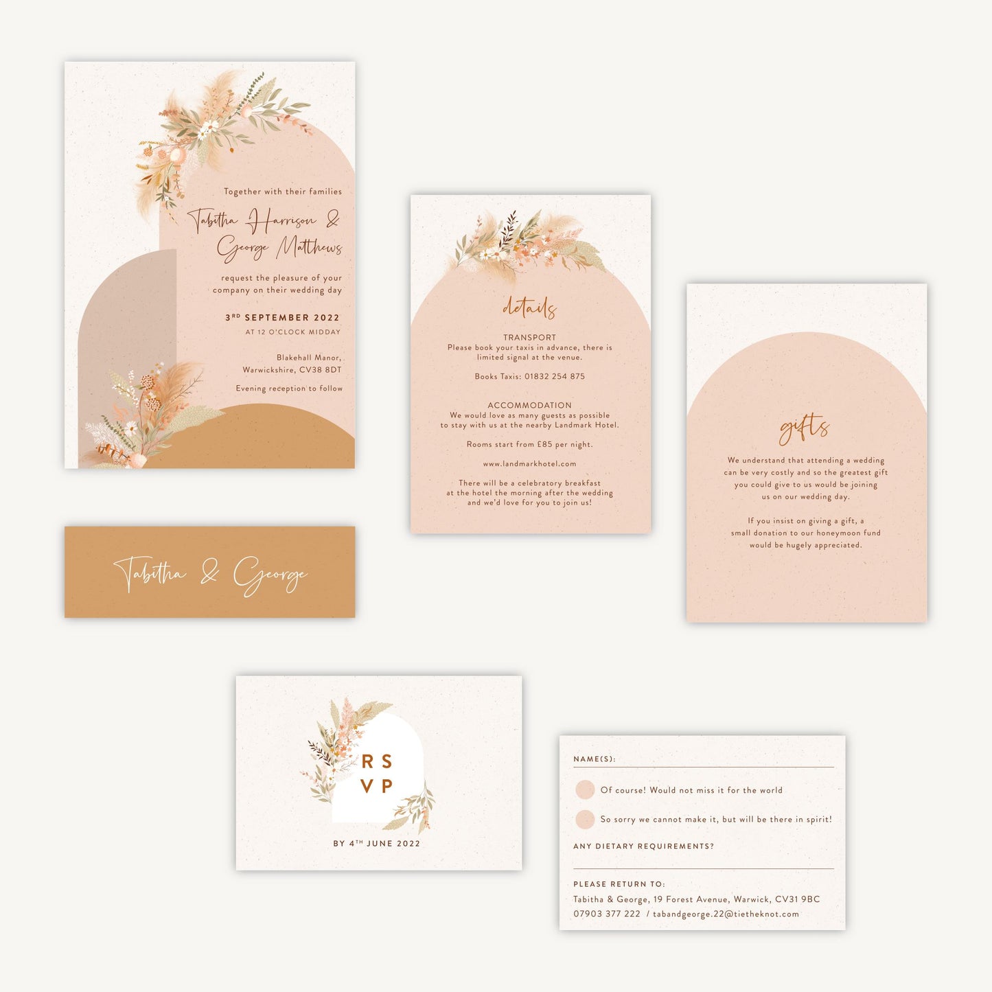 Modern Boho Wedding Invitation