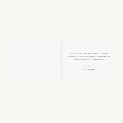 Modern Script Wedding Thank You Card Folded