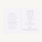 Pressed Wildflowers Wedding Order of Service