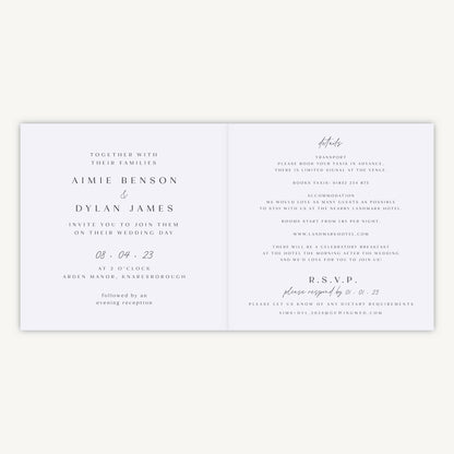 Pressed Wildflowers Folded Wedding Invitation
