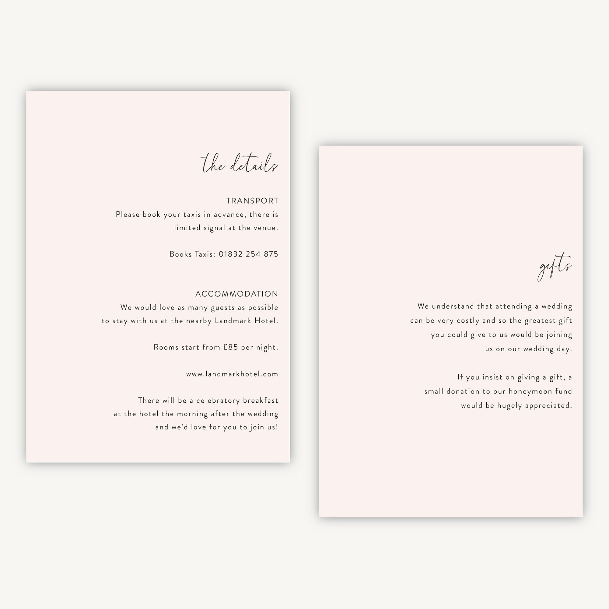 Romantic Script Details Card