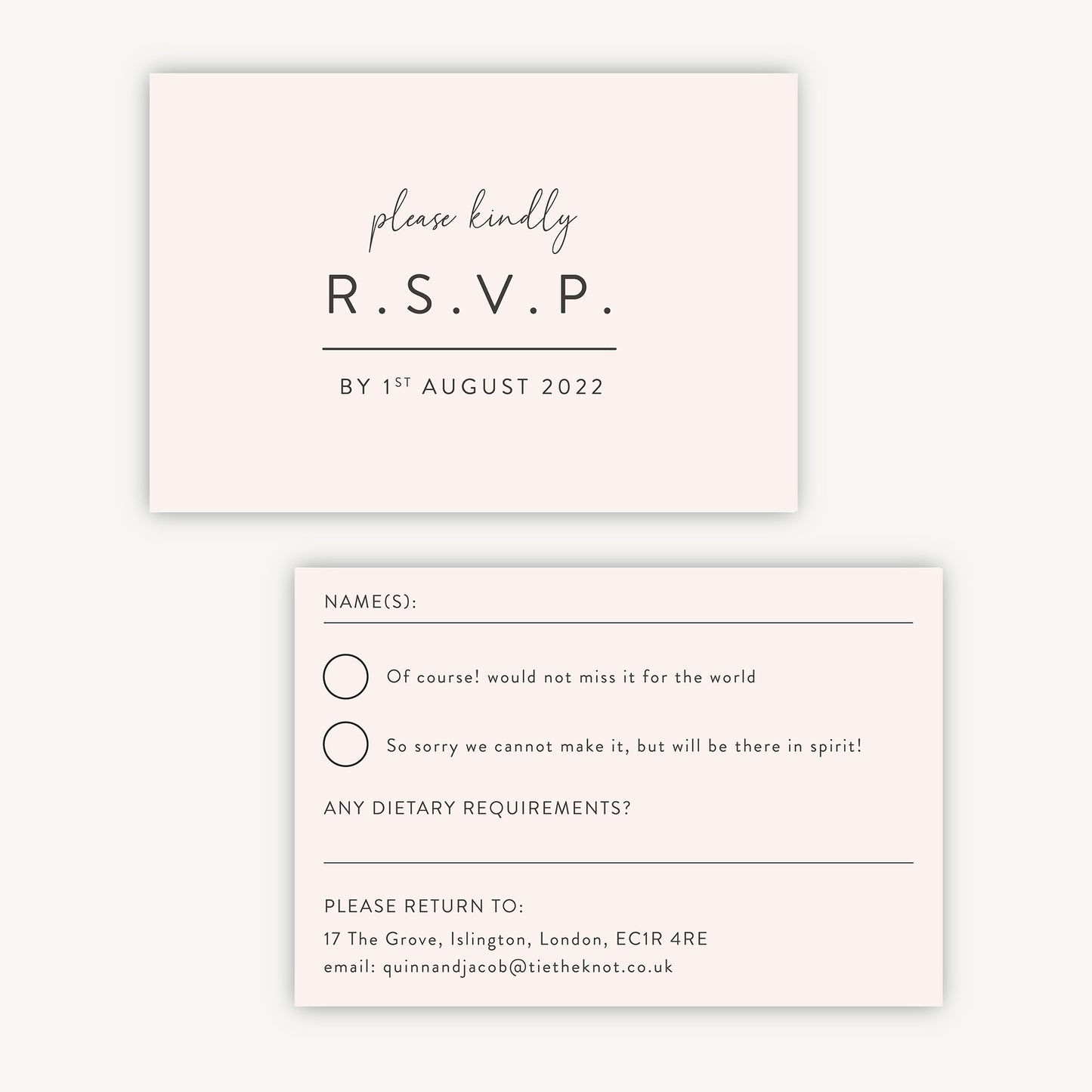 Romantic Script Wedding Invitation RSVP Card