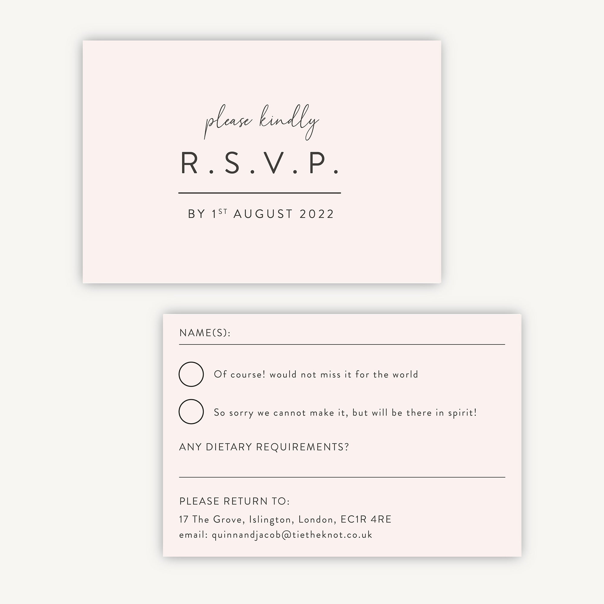 Romantic Script RSVP Card