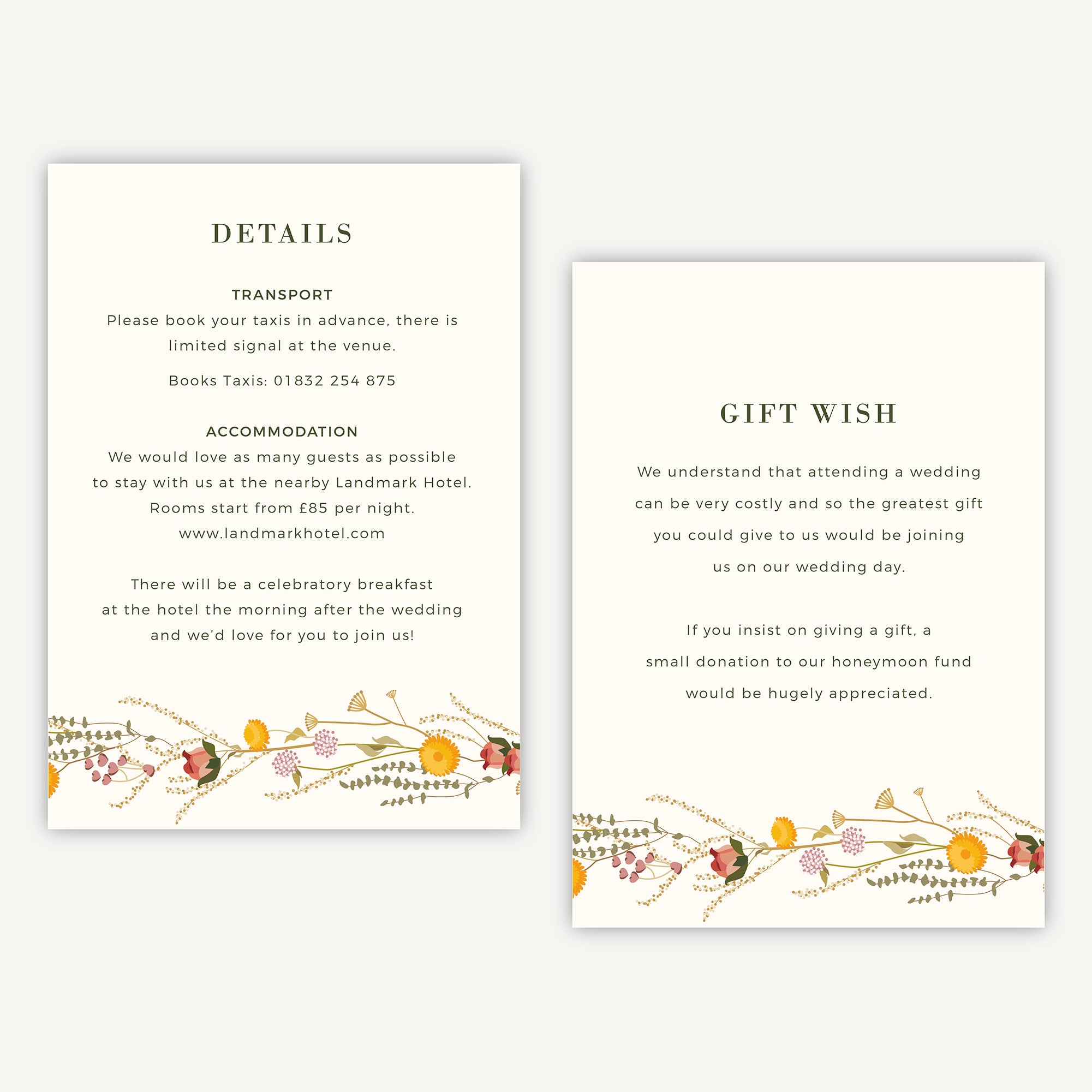 Rustic Wildflowers Details Card