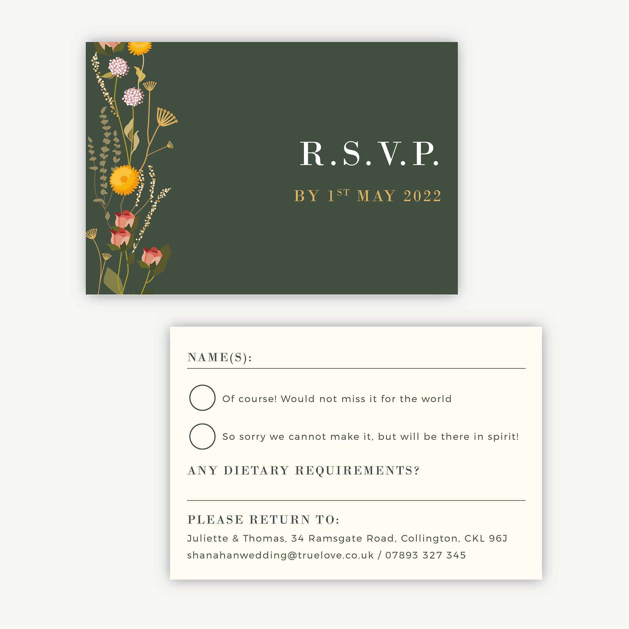 Rustic Wildflowers RSVP Card