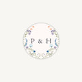Regency Floral Envelope Wedding Sticker