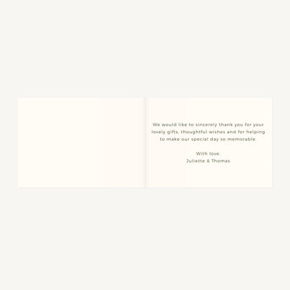 Rustic Wildflowers Wedding Thank You Card Folded