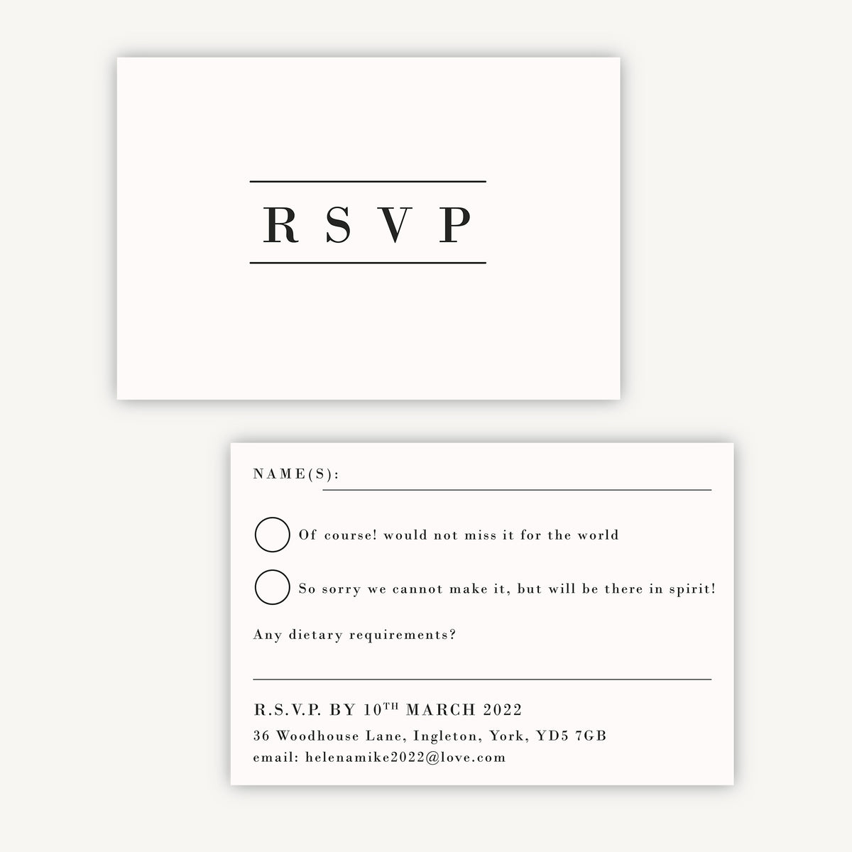 Simple Rsvp Simple Script Wedding Invitation RSVP Card – Loom Weddings