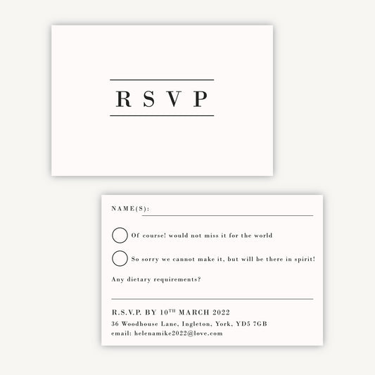 Simple Script Wedding Invitation RSVP Card