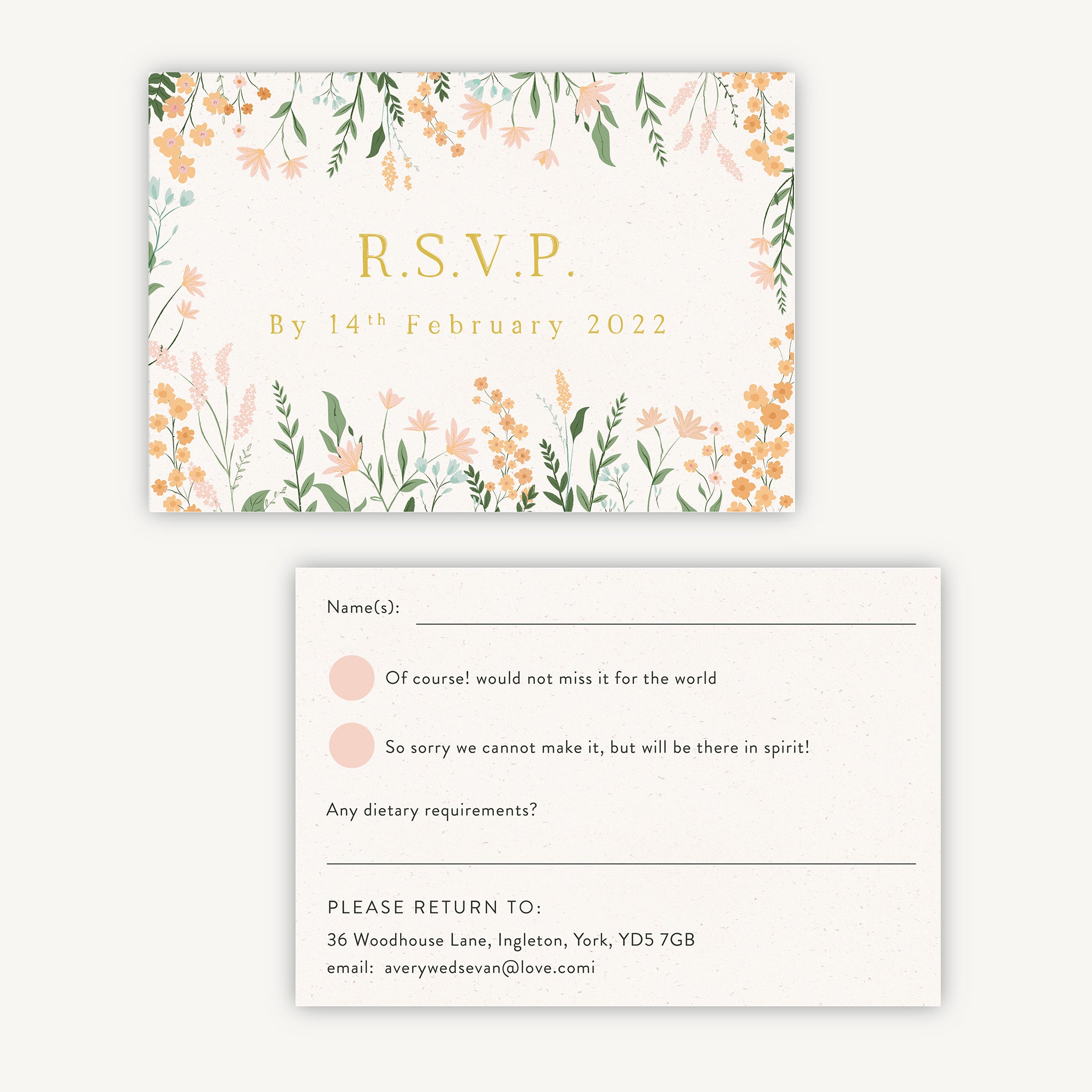 Summer Meadow RSVP Card