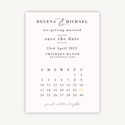 Simple Script Folded Wedding Save the Date