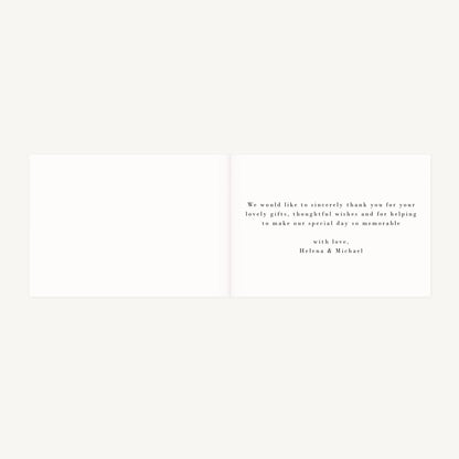 Simple Script Wedding Thank You Card Folded