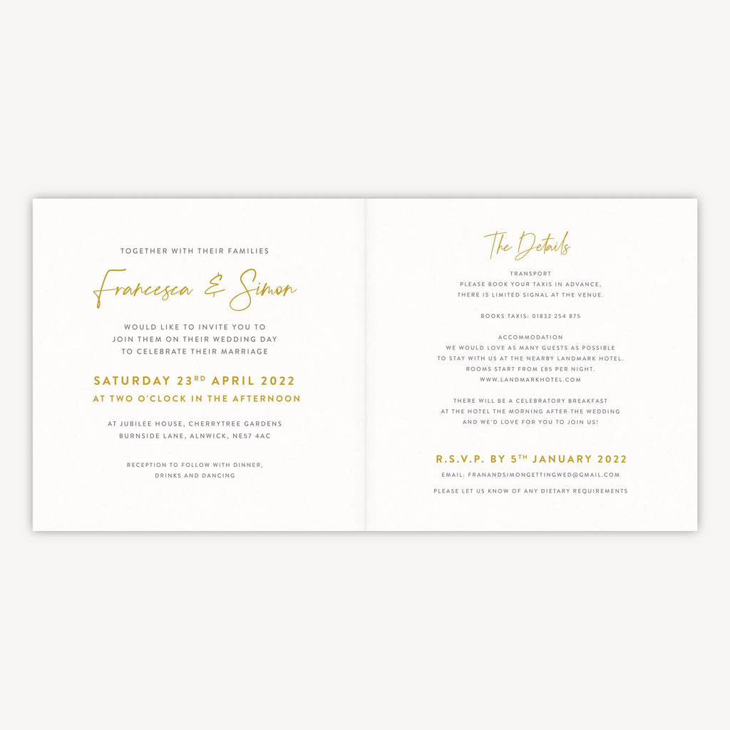 Spring Flowers Folded Wedding Invitation
