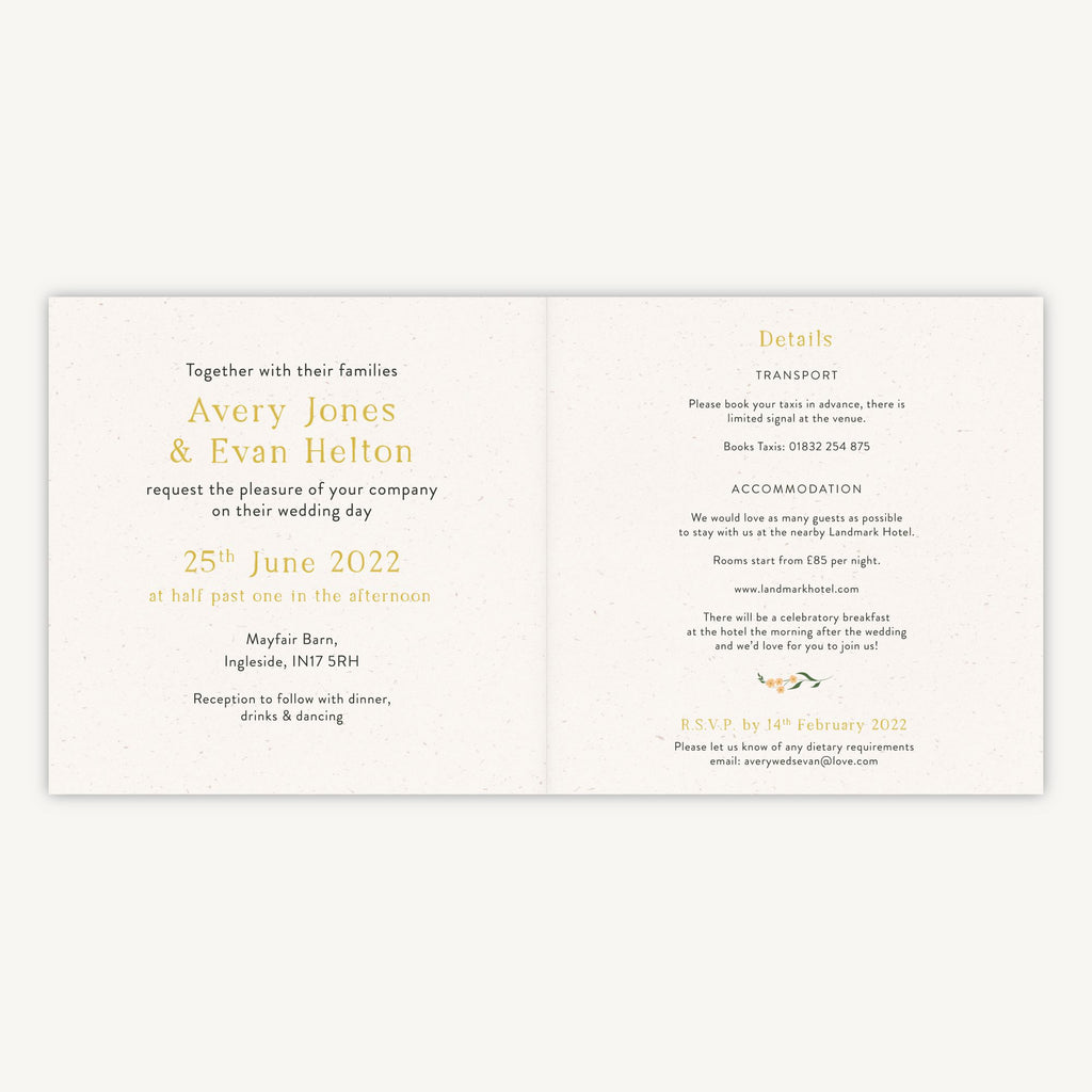 Summer Meadow Folded Wedding Invitation