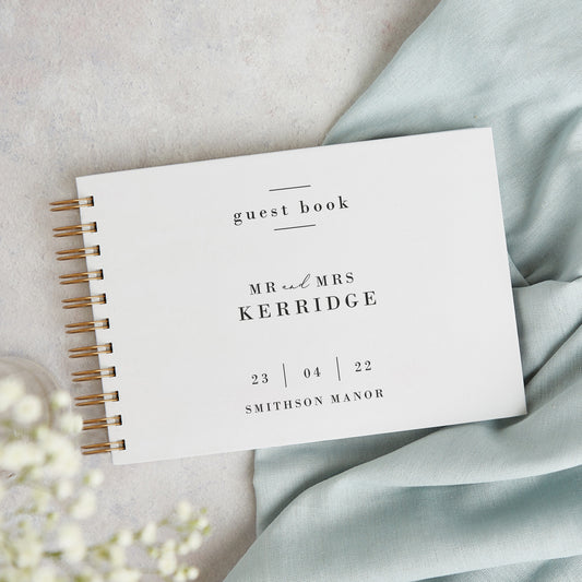 Simple Script Personalised Wedding Guest Book