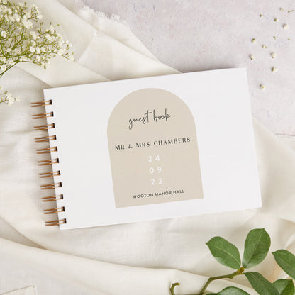 Minimalist Arch Personalised Wedding Guest Book
