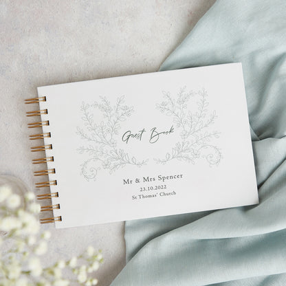 Elegant Floral Personalised Wedding Guest Book