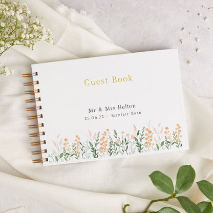 Summer Meadow Personalised Wedding Guest Book