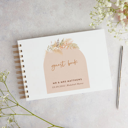 Modern Boho Personalised Wedding Guest Book
