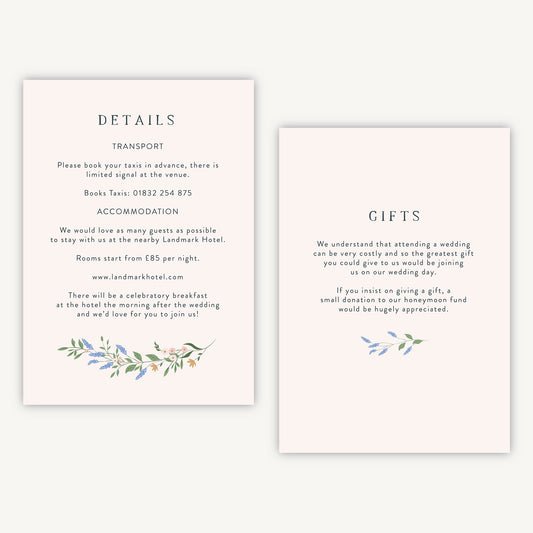 Wildflower Wreath Wedding Invitation Details Card