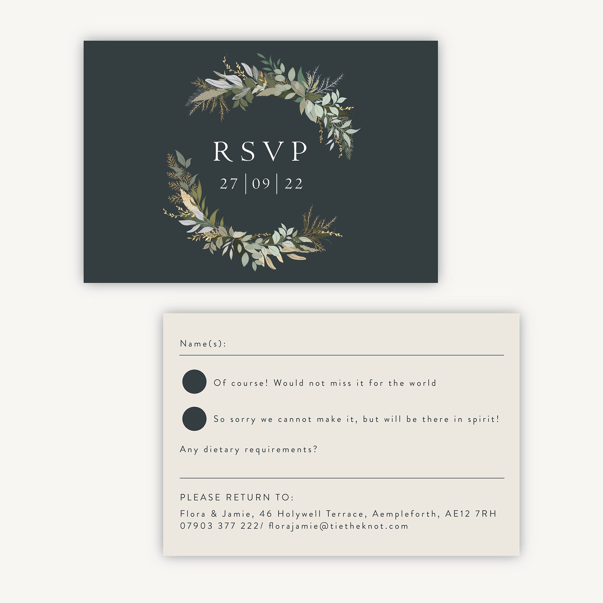 Winter Botanical RSVP Card