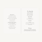 White Modern Script Wedding Order of Service