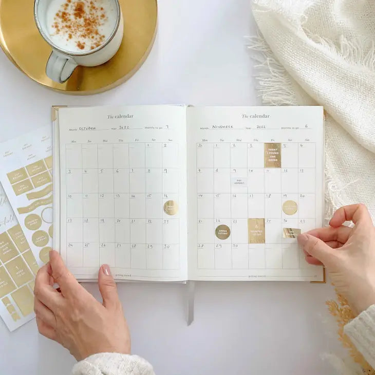 Luxury Wedding Planner Book - White with Gold Foiling and Gilded Edges