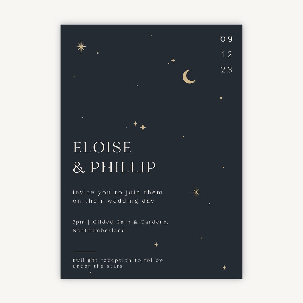 Celestial Night Sky Wedding Invitation
