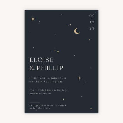 Celestial Night Sky Wedding Invitation
