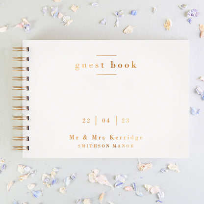 Simple Script Foil Personalised Wedding Guest Book