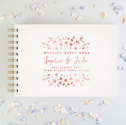 Floral Personalised Wedding Guest Book