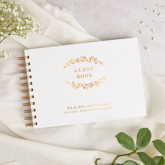 Personalised Wedding Guest Book Wildflowers