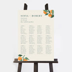 Mediterranean Oranges Personalised Wedding Table Plan