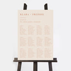 Caramel Autumn Colour Block Personalised Wedding Table Plan