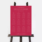 Magenta Modern Script Personalised Wedding Table Plan