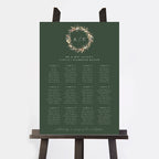 Dried Flower Wreath Personalised Wedding Table Plan