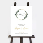 Foliage Hoop Wedding Welcome Sign