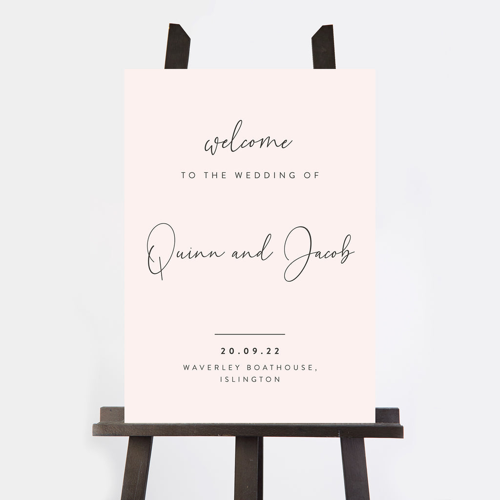 Romantic Script Wedding Welcome Sign