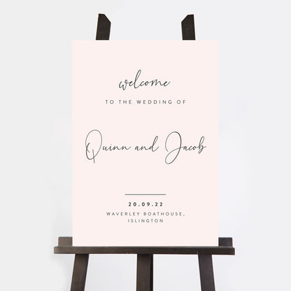 Romantic Script Wedding Welcome Sign