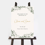 Botanical Rustic Wedding Welcome Sign